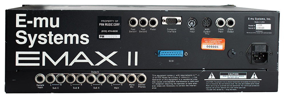 E-mu Emax II Back