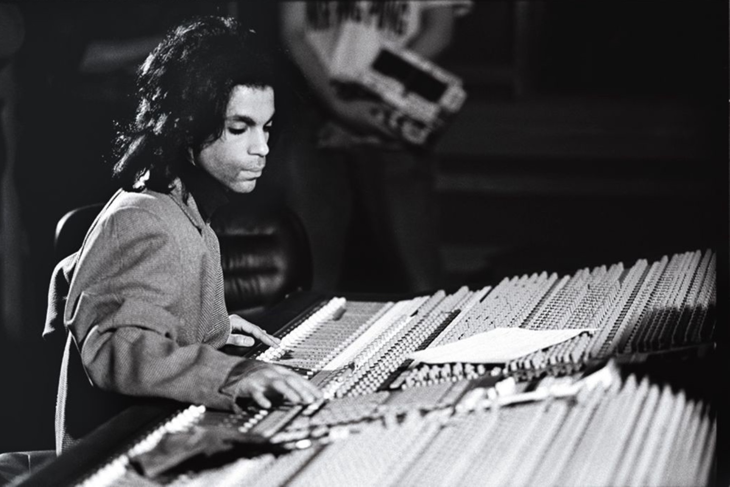 Prince in the studio in the Batman era.
