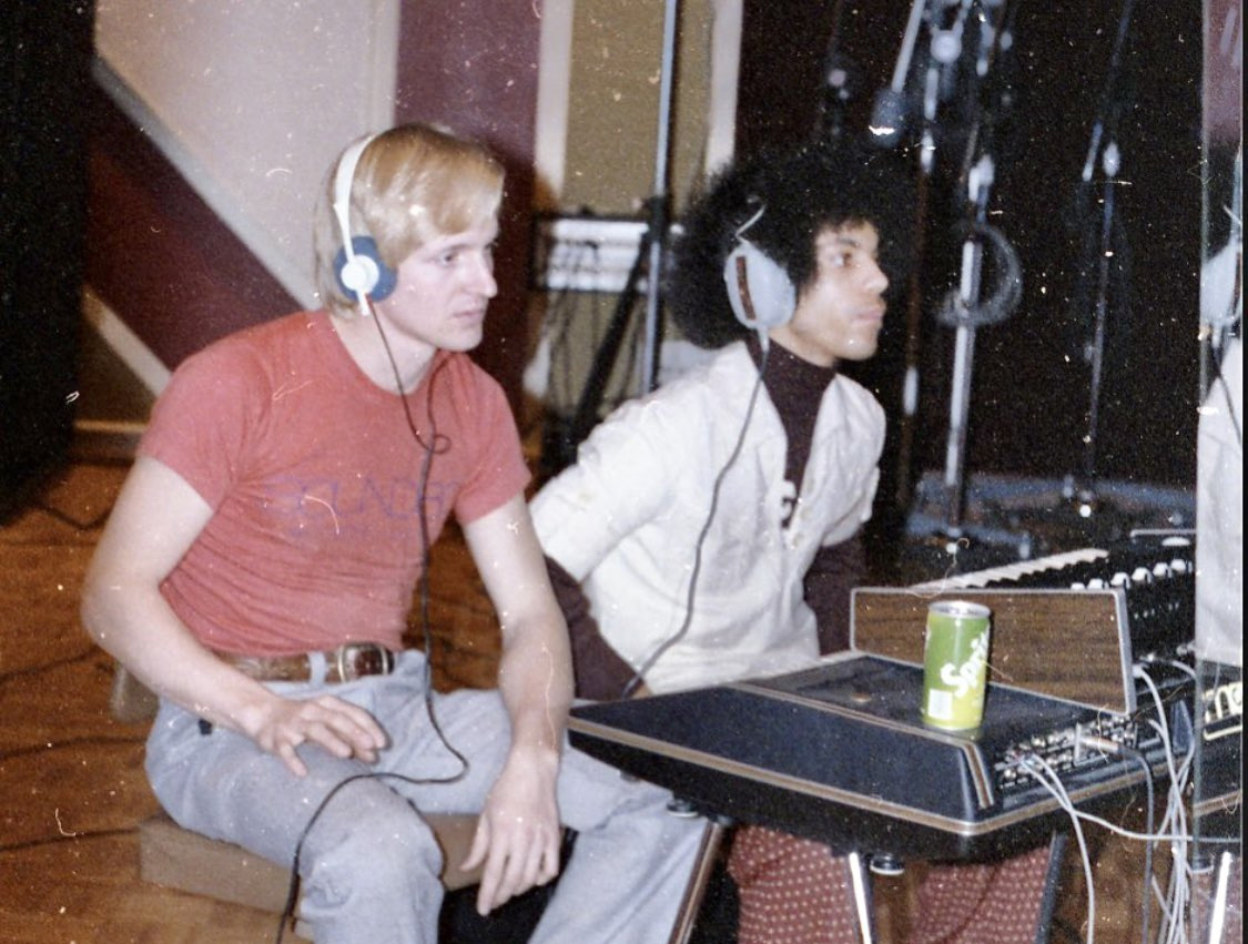 Prince in the studio in the Early Years era.