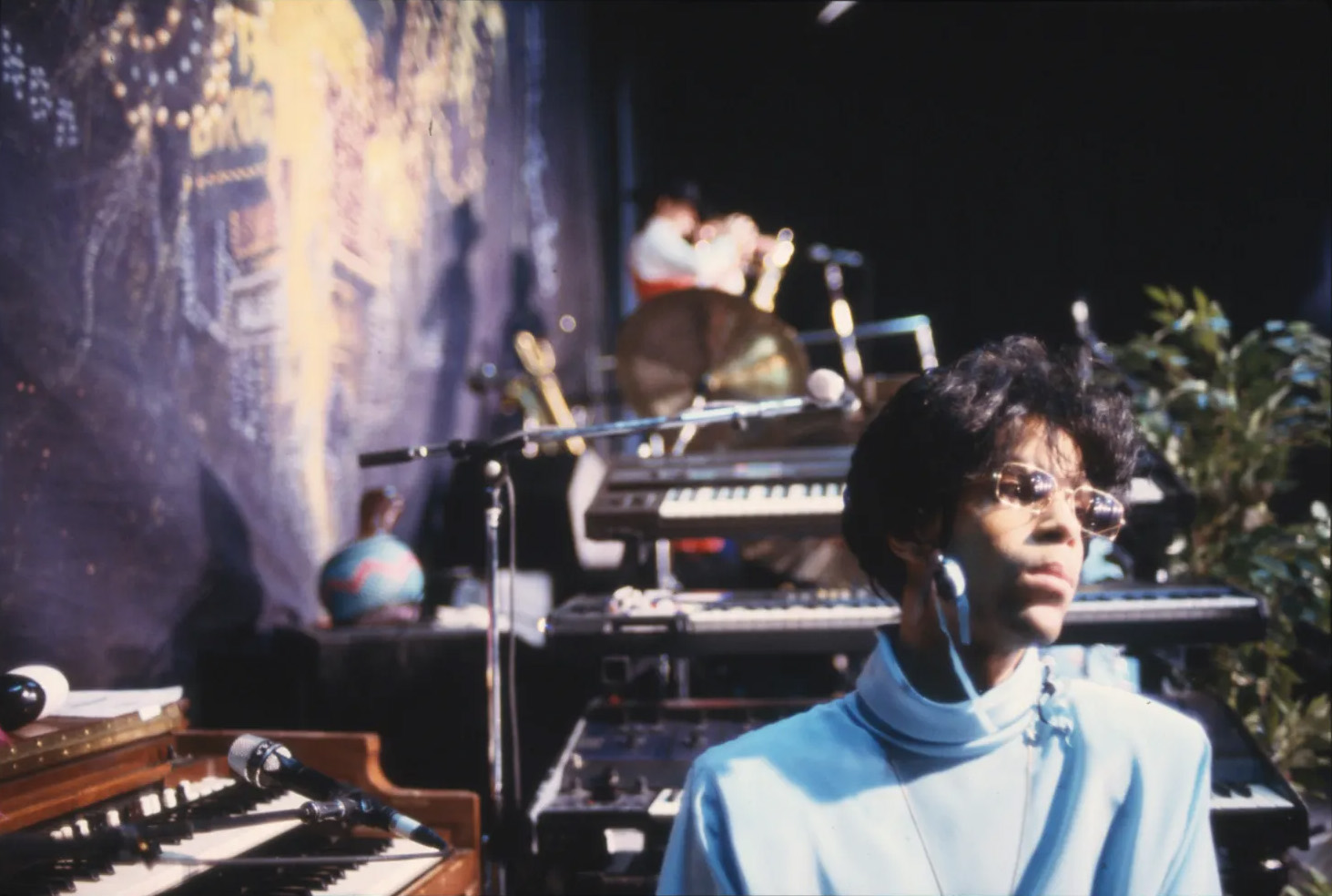 Prince in the studio in the Sign O The Times & The Black Album era.